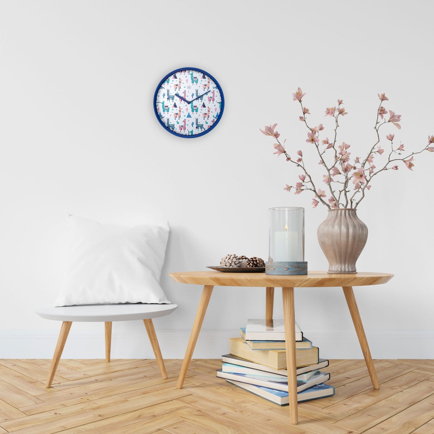 Wall clock - 30 cm - Plastic - 'Alpaca'