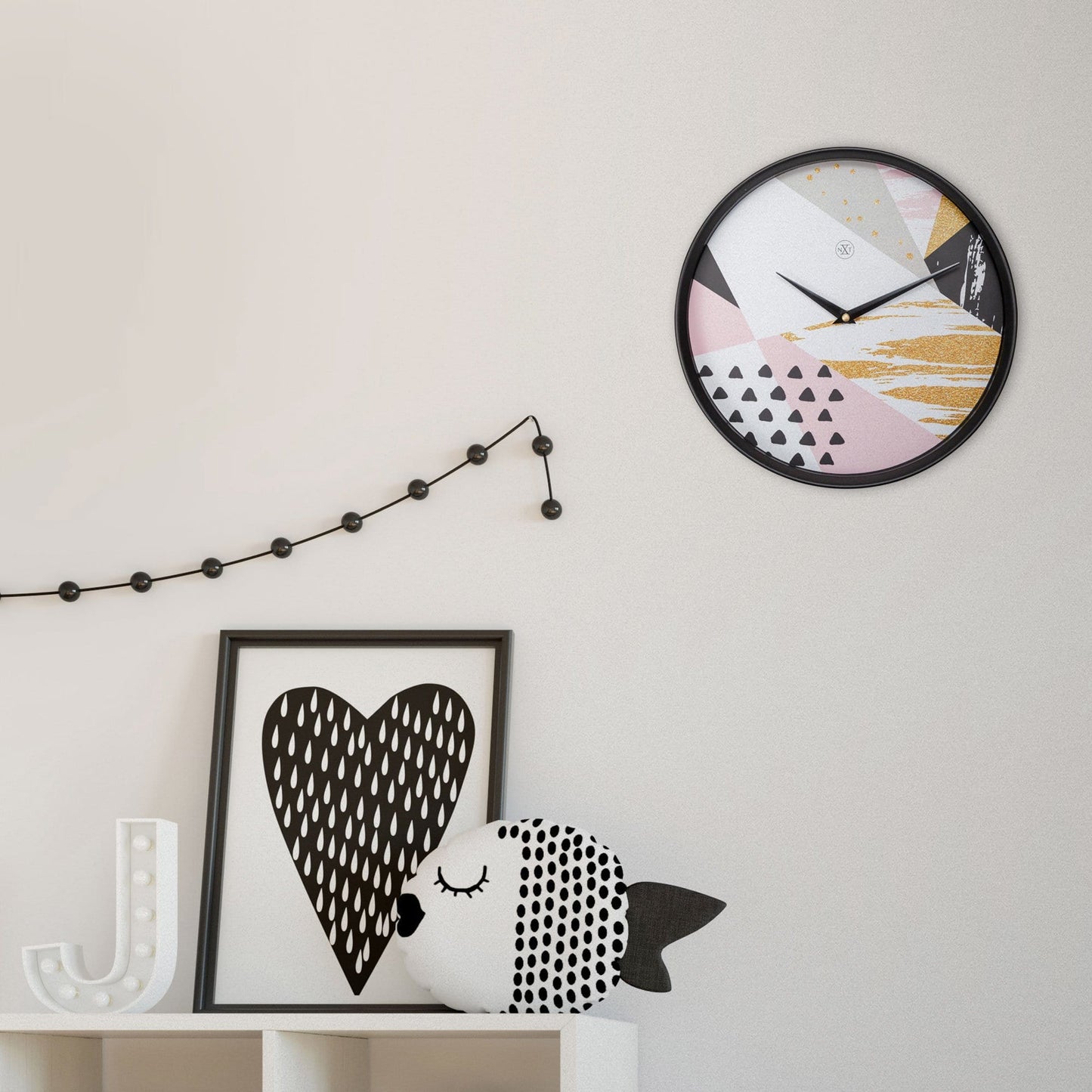 Wall clock - 30 cm - Plastic - 'Grace'