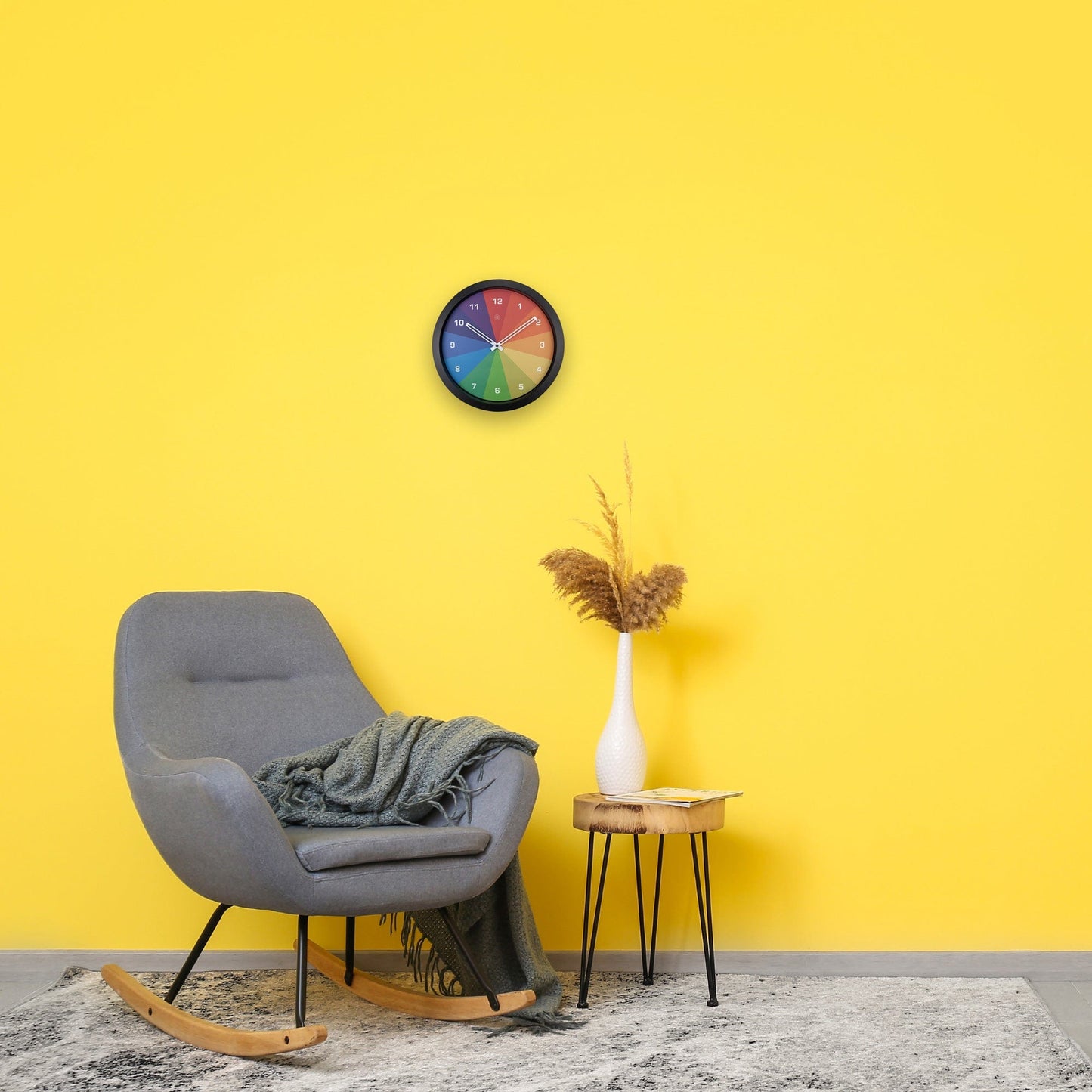 Wall clock 36cm - Silent - Plastic - "Joy"