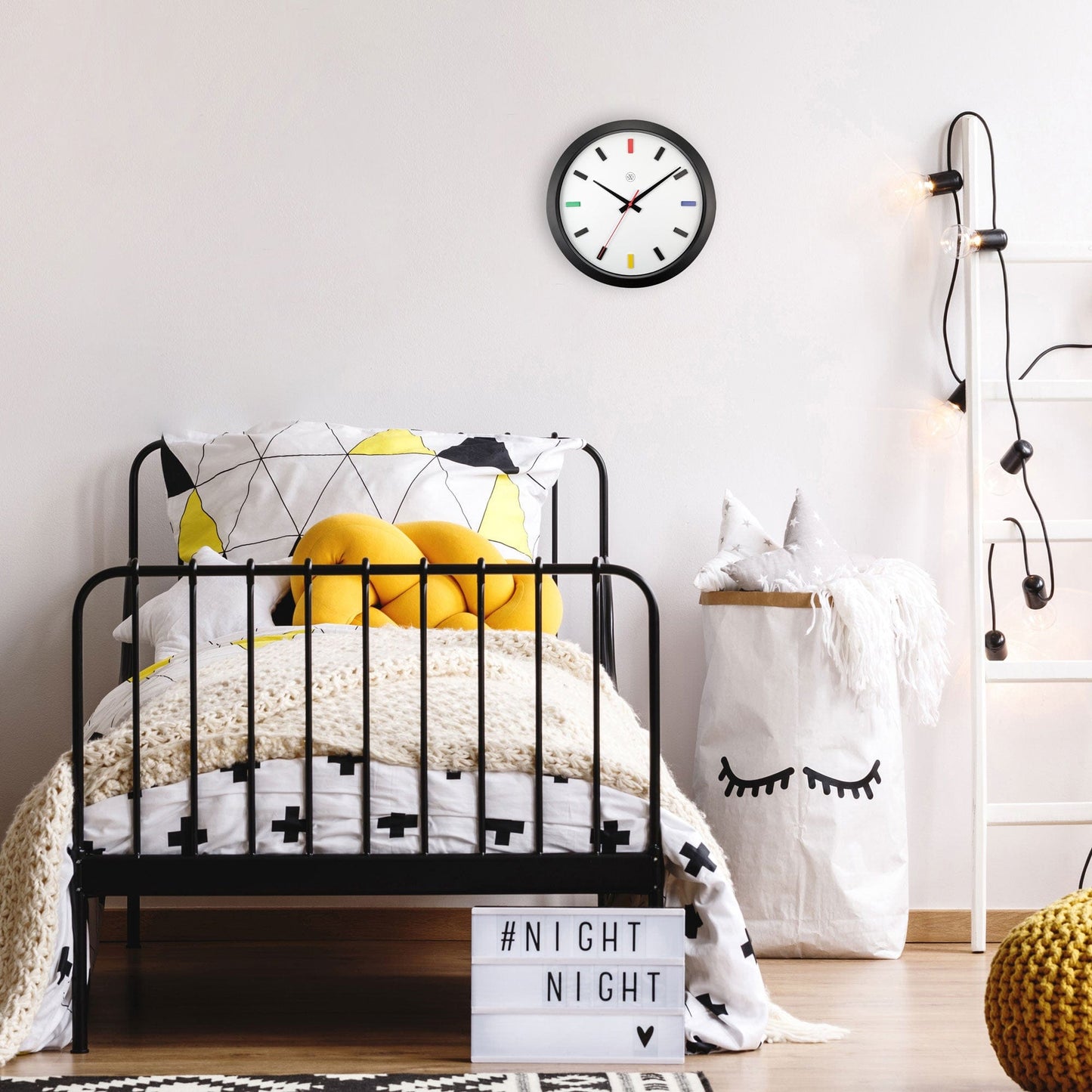 Wall clock 36cm - Silent - Plastic - "Mix"