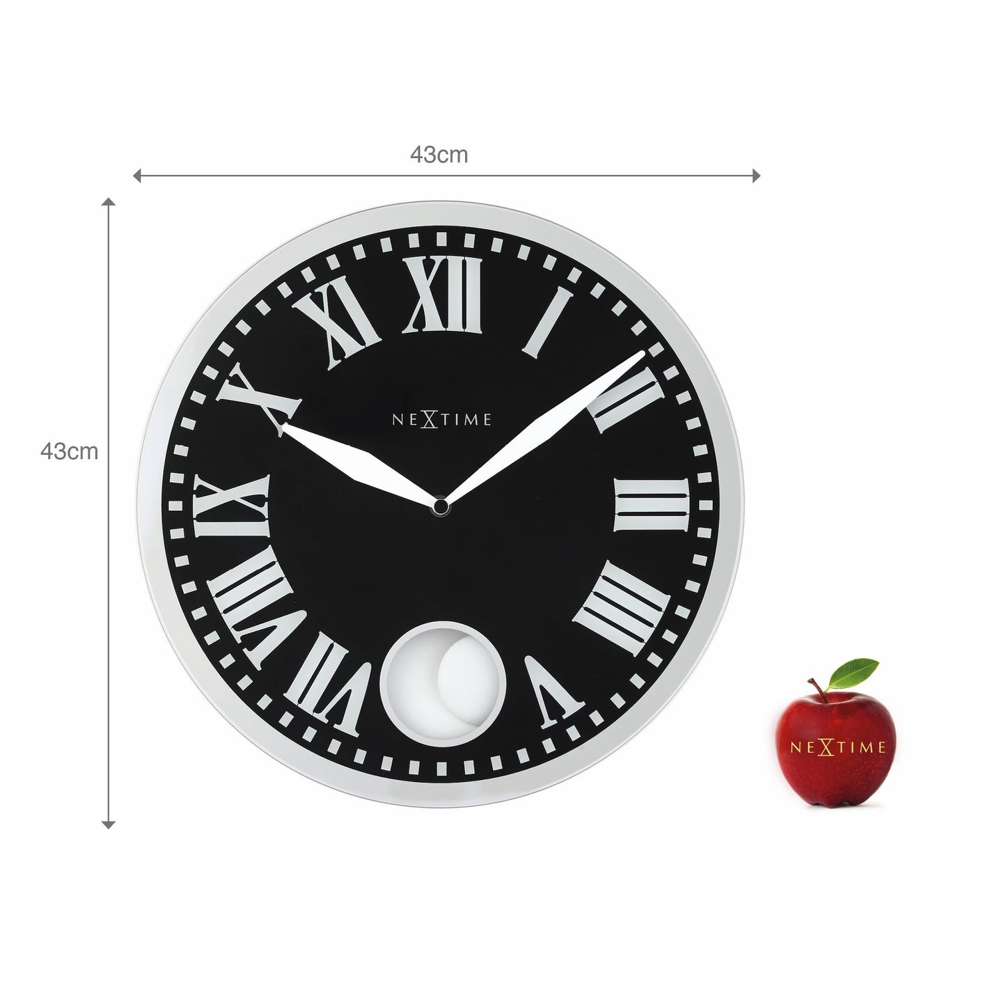 Wall clock - 43 x 4.2 cm - Glass - 'Romana'