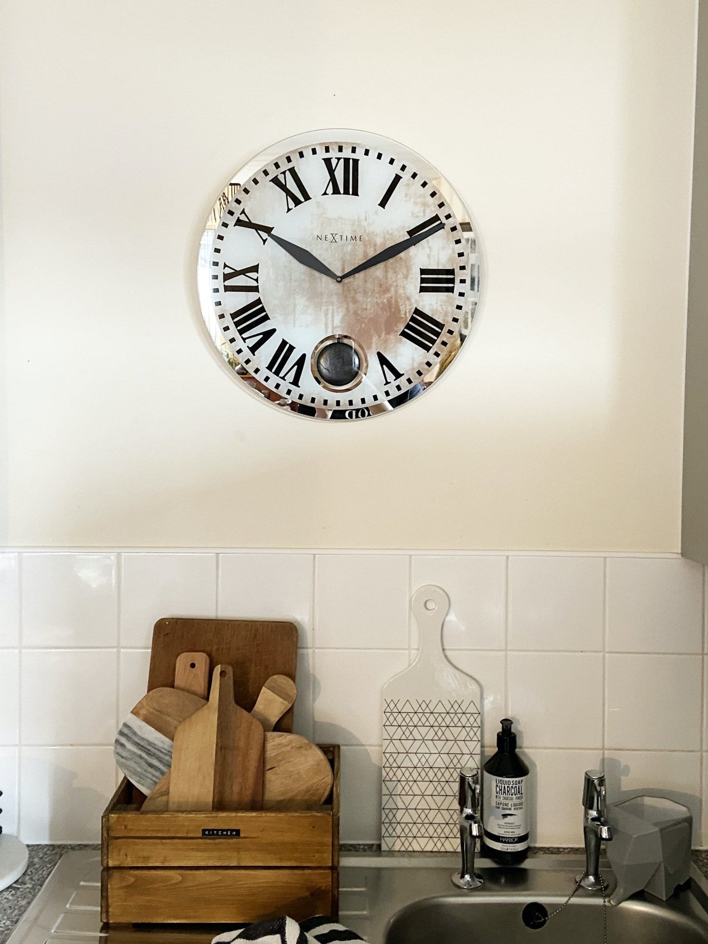 Wall clock - 43 x 4.2 cm - Glass - 'Romana'