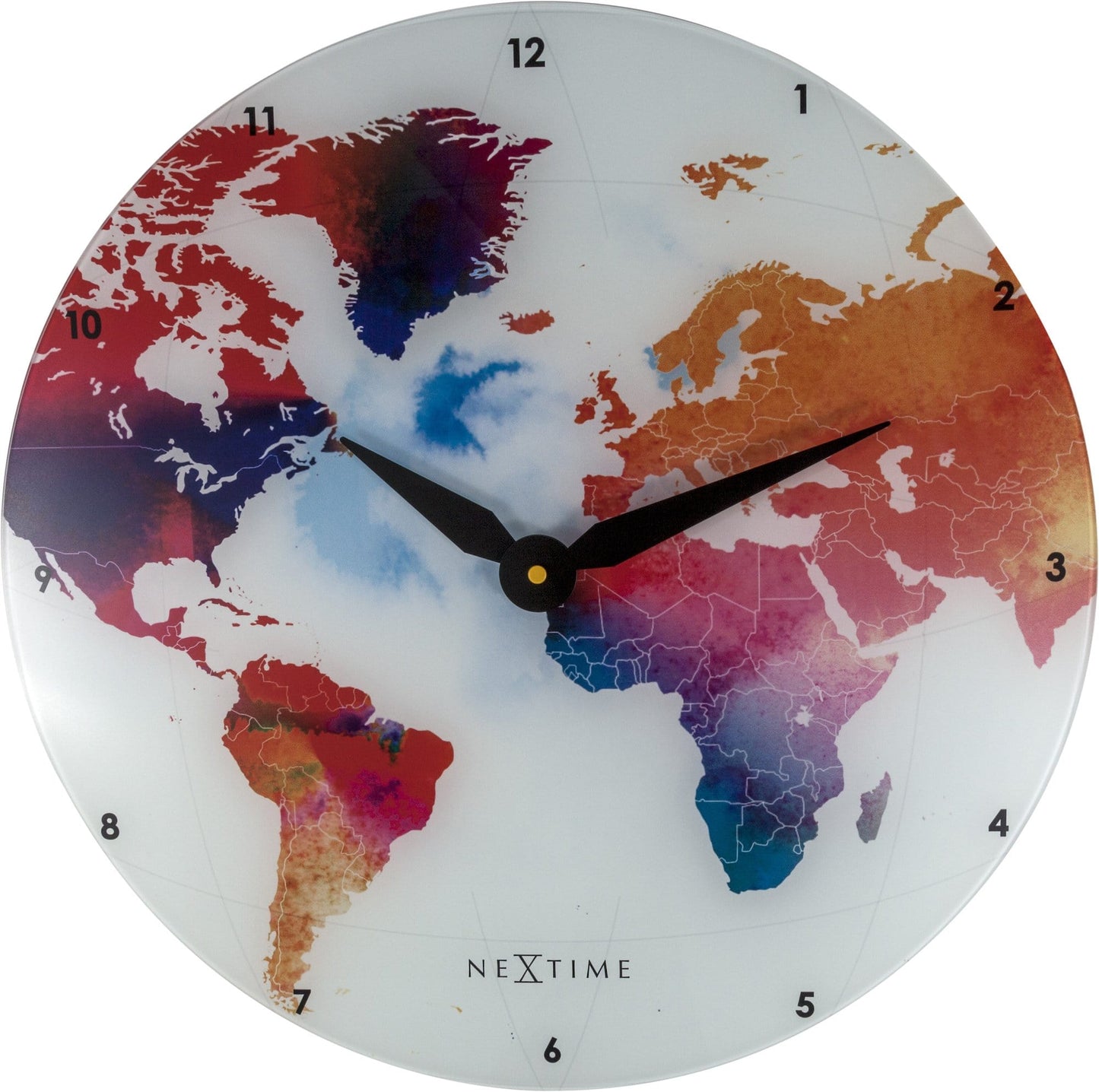 Wall clock - 43 cm - Glass - 'Colorful World'