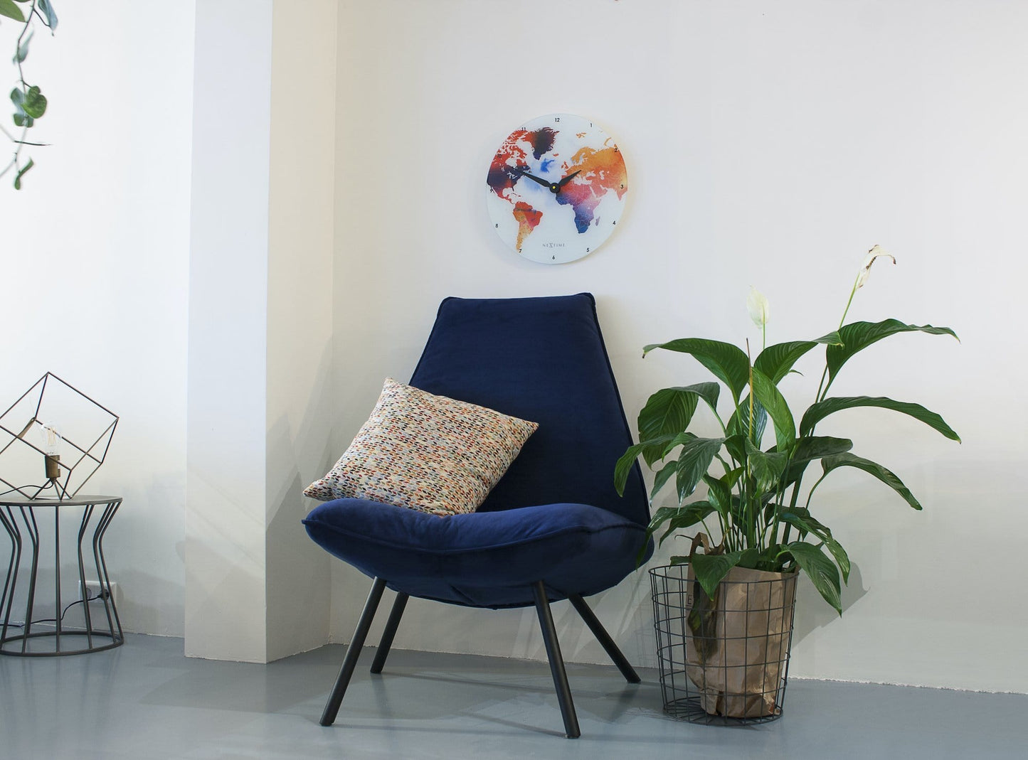 Wall clock - 43 cm - Glass - 'Colorful World'