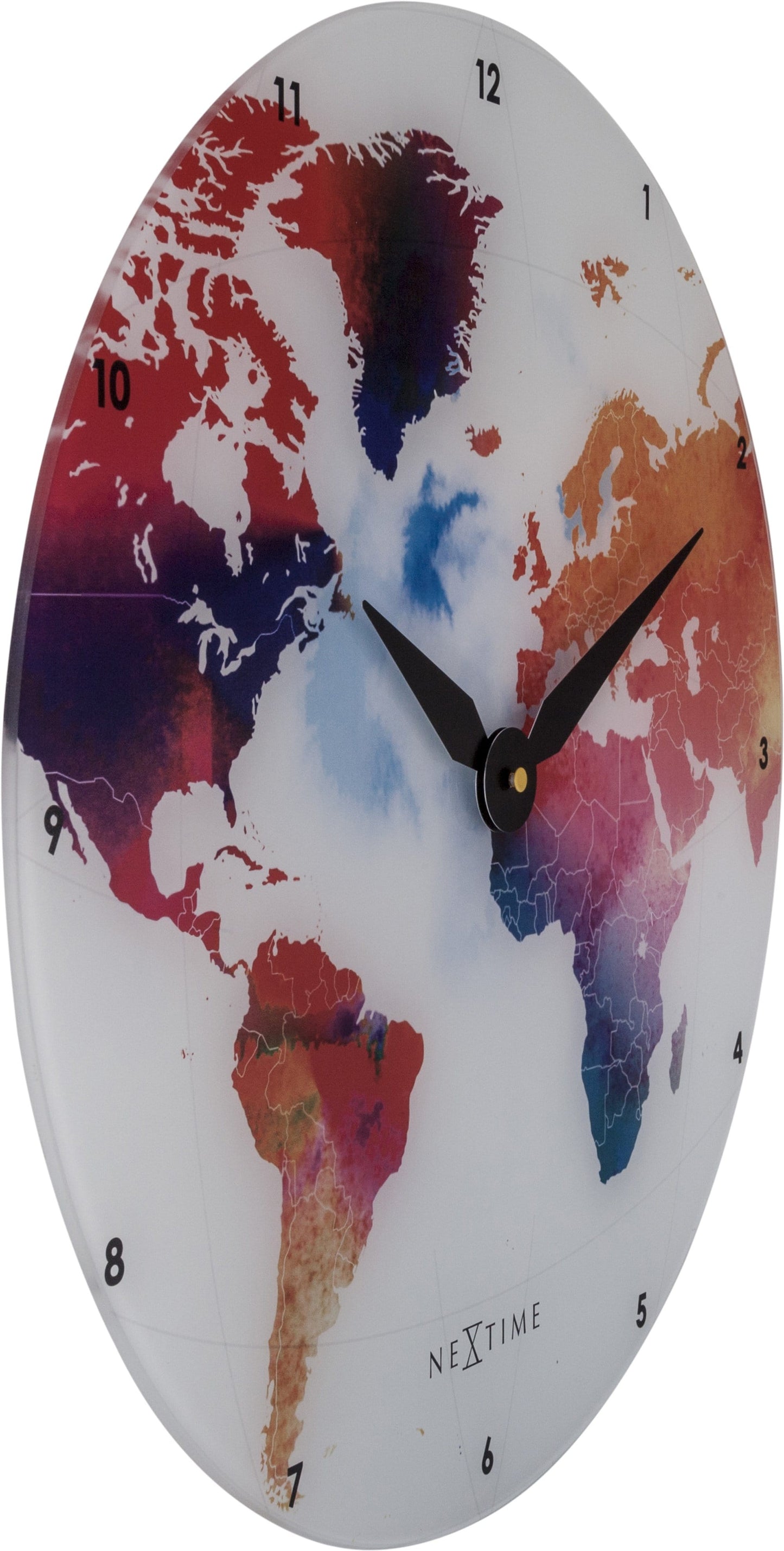 Wall clock - 43 cm - Glass - 'Colorful World'