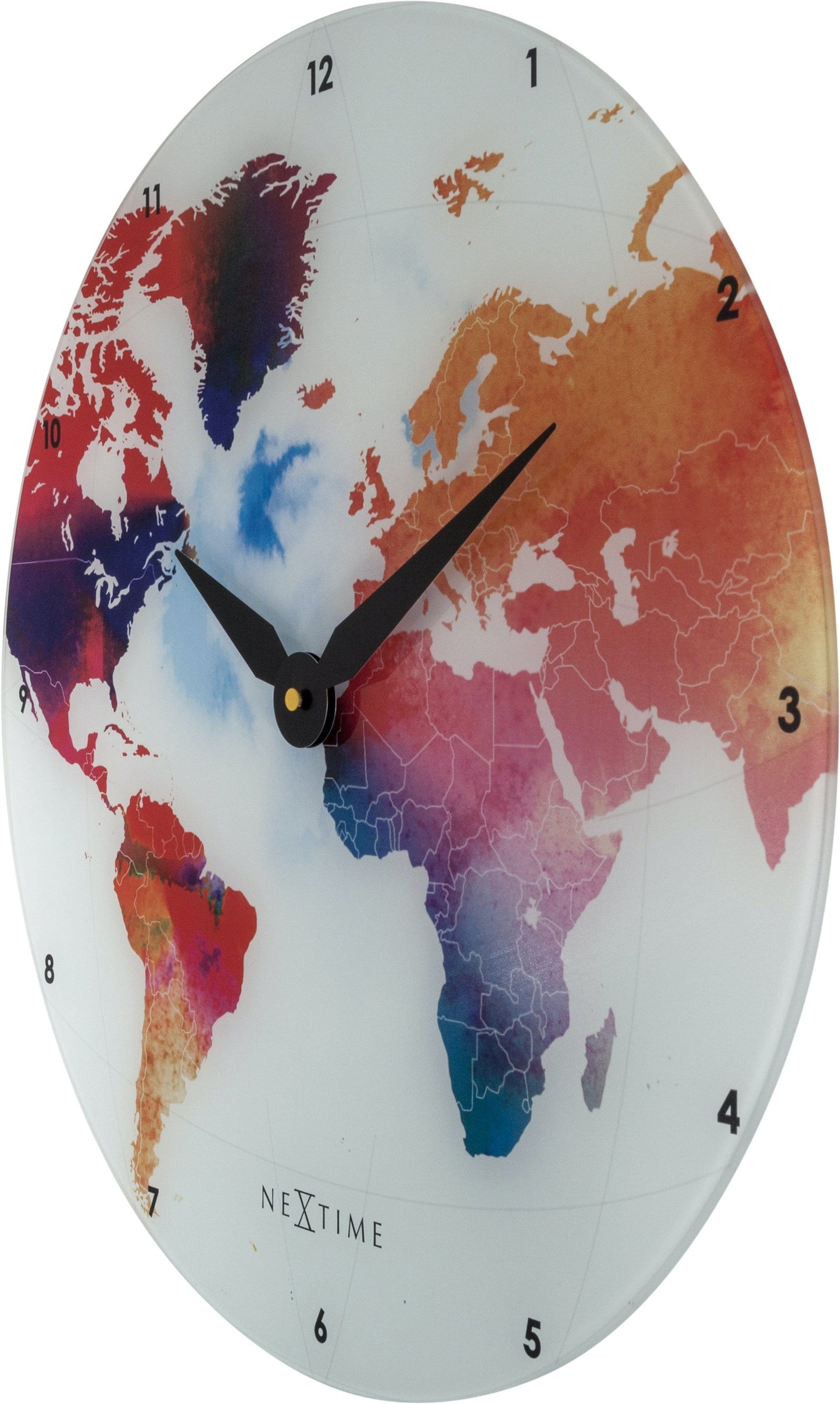 Wall clock - 43 cm - Glass - 'Colorful World'