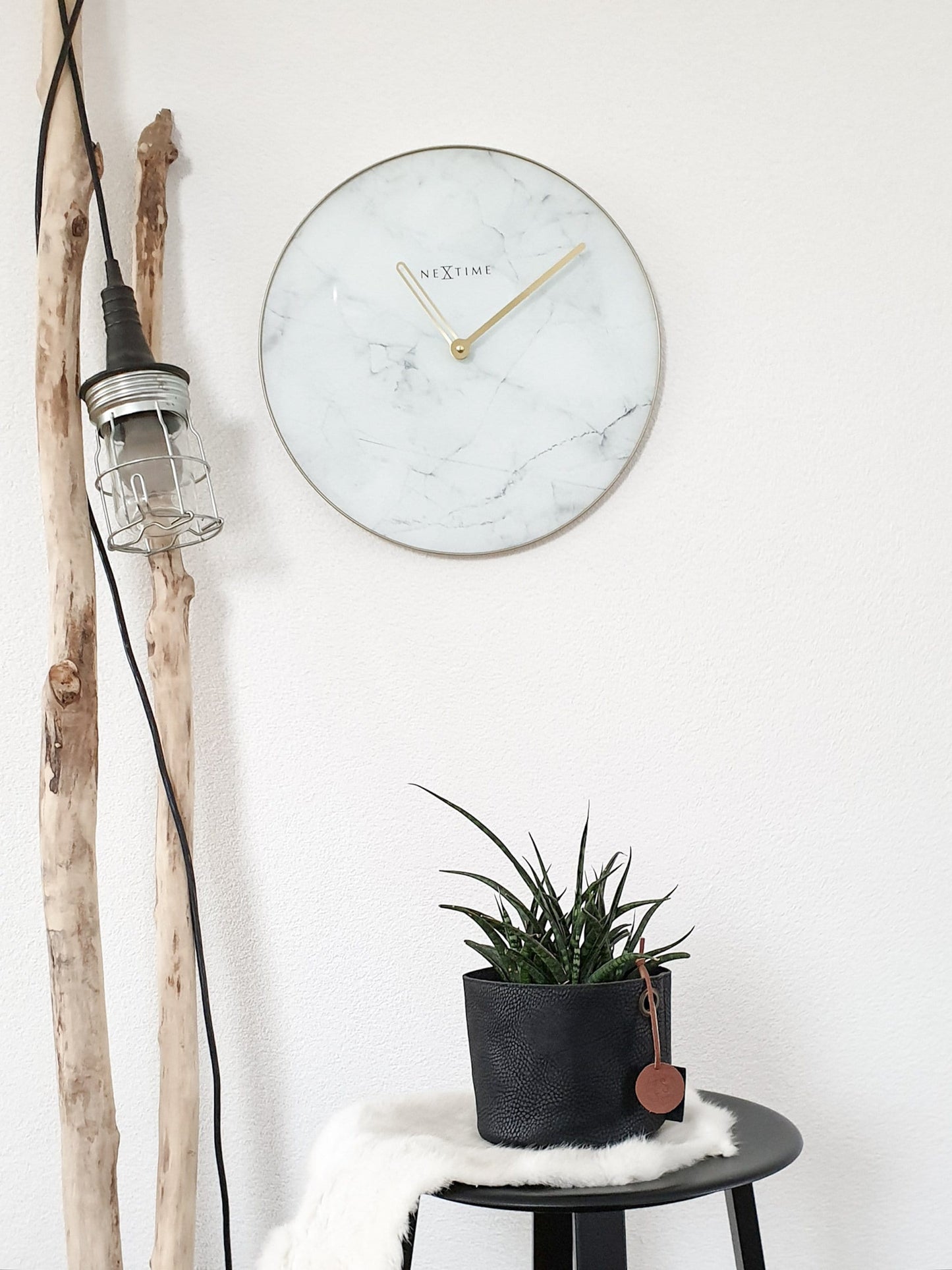 Wall clock - 40 cm - Glass / Metal - 'Marble'