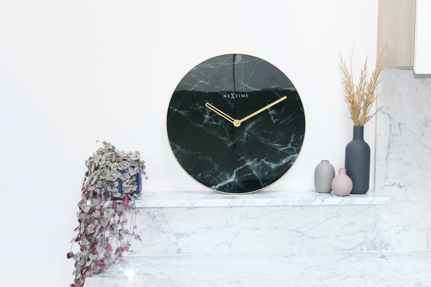 Wall clock - 40 cm - Glass / Metal - 'Marble'