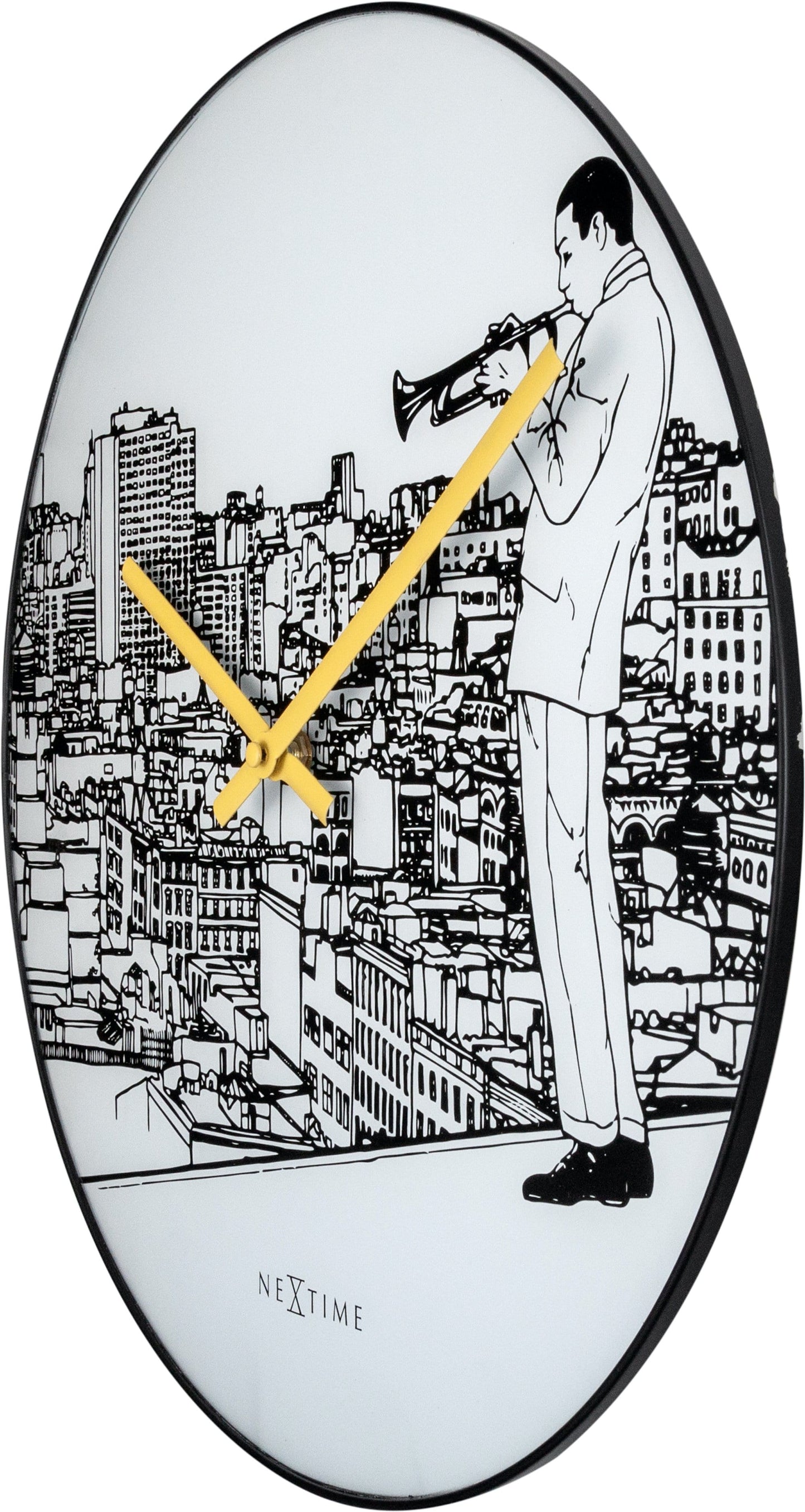 Wall clock - 40 cm - Glass / Metal - Trumpet City