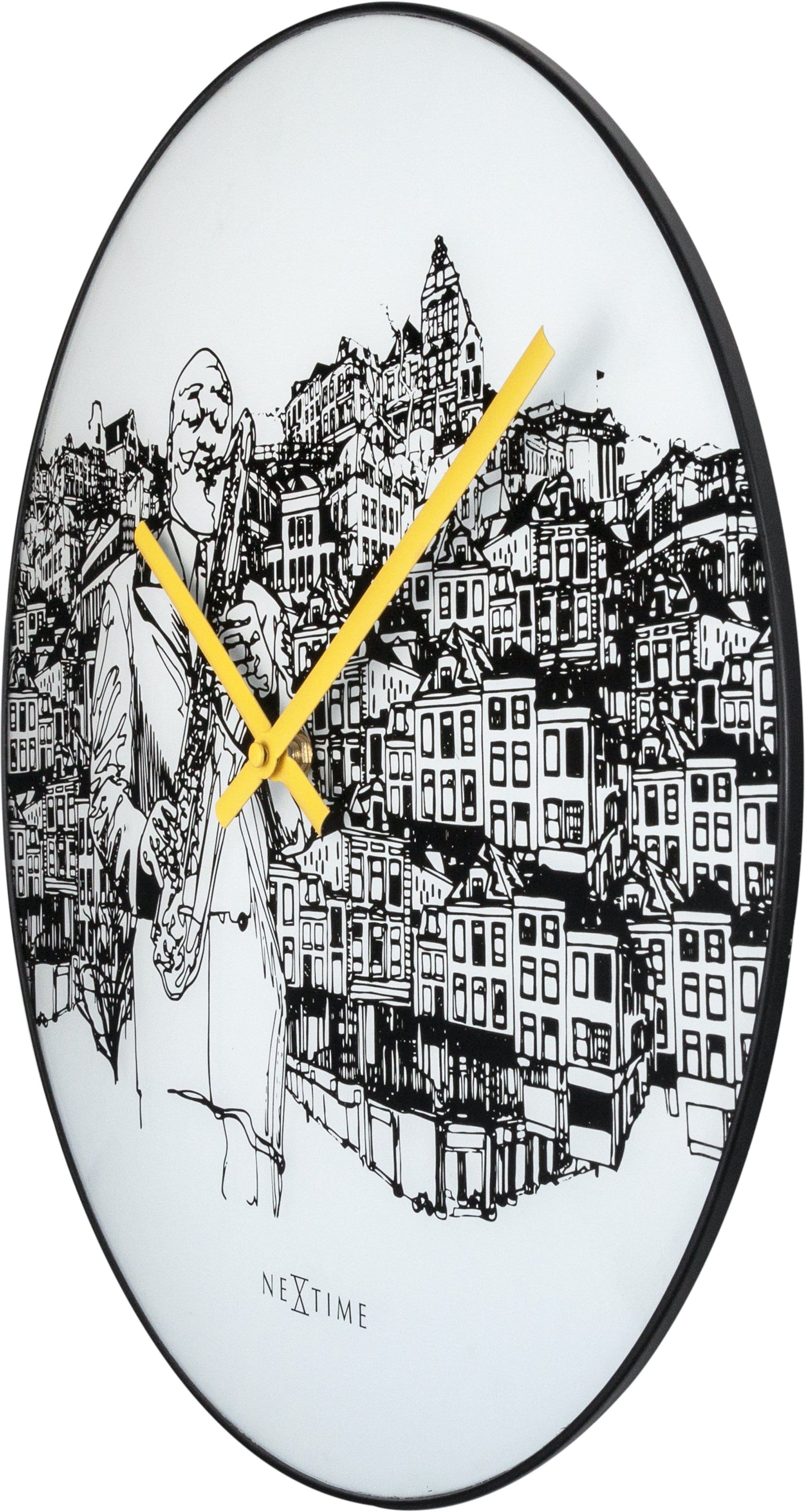 Wall clock - 40 cm - Glass / Metal - Sax City