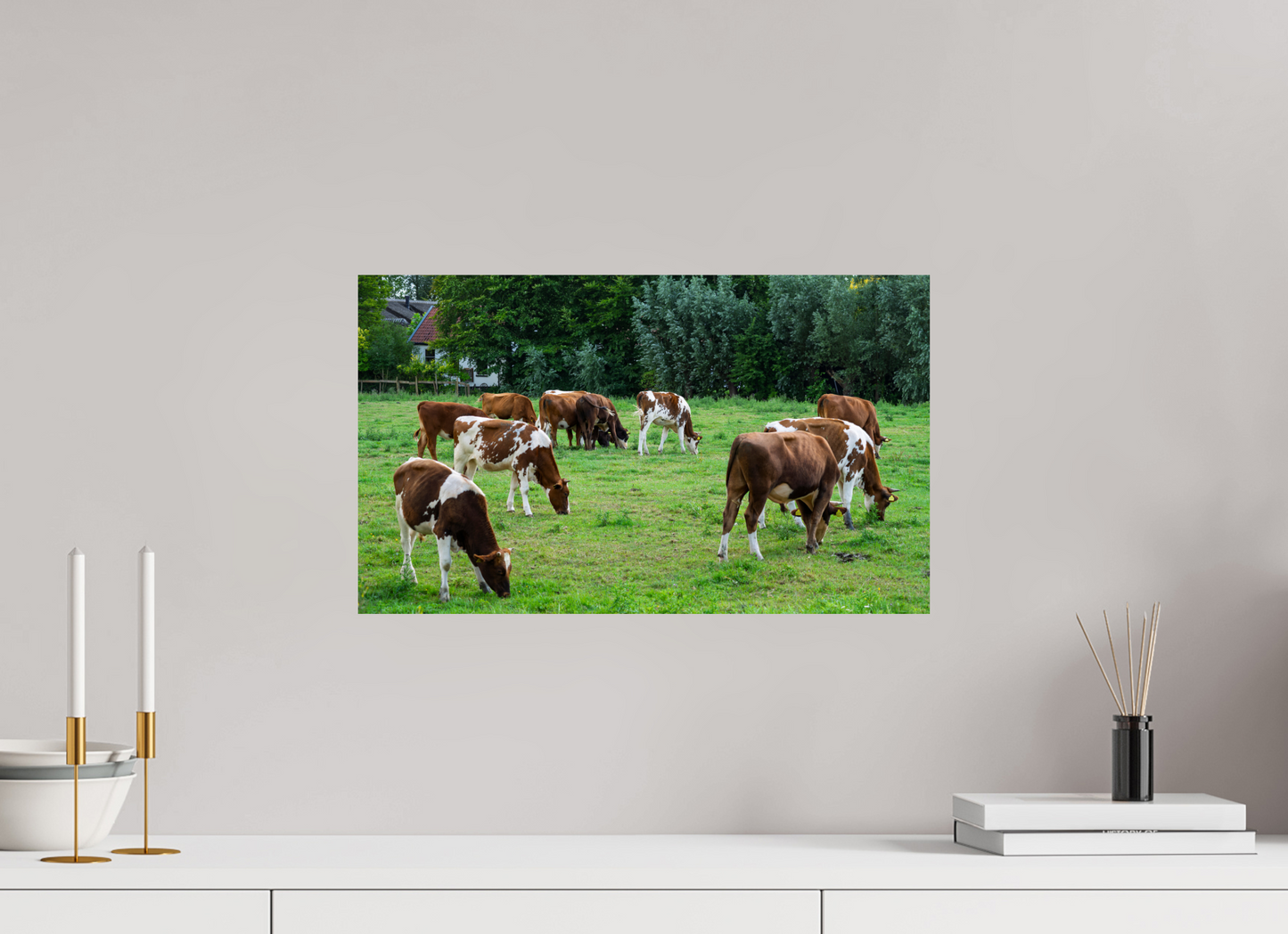 Koeien in de Wei Print | Boerderij Muurkunst (Photo Print On Fuji Crystal DP II)