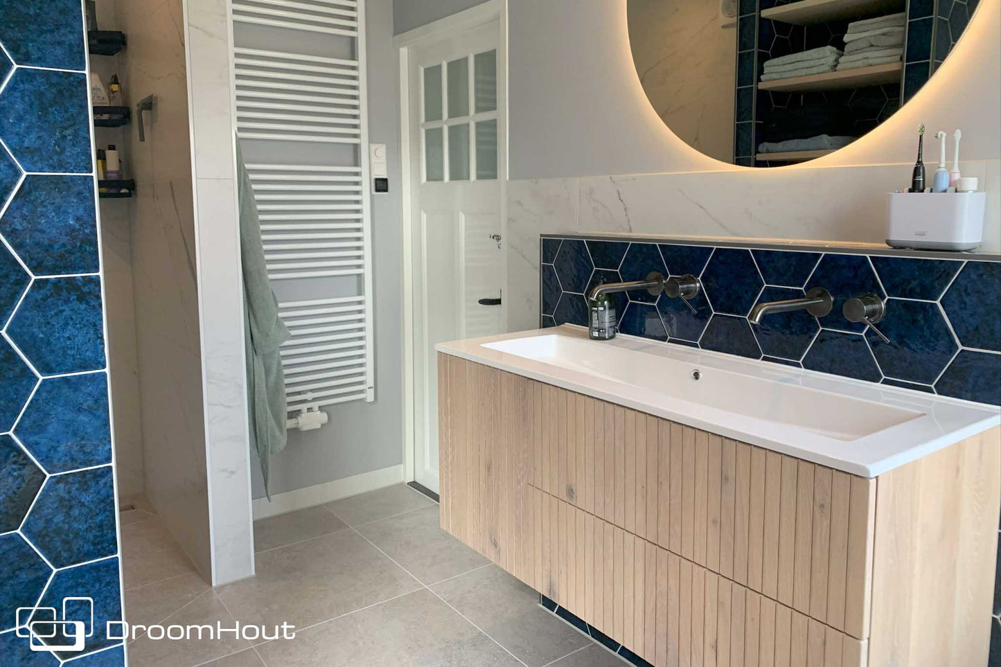 Badkamermeubel DroomHout Wave 80 cm - showroommodel