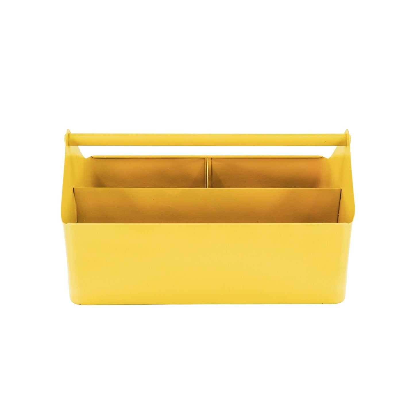 Metalen Bak met Vakken- Organizer - Metaal - Geel - 30x17x17cm