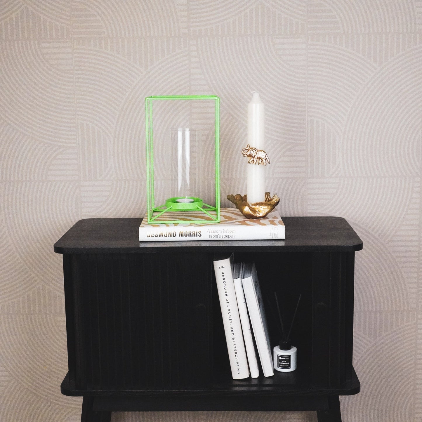 Wandlicht - Metaal/Glas - Groen - 14,5x14,5x25cm