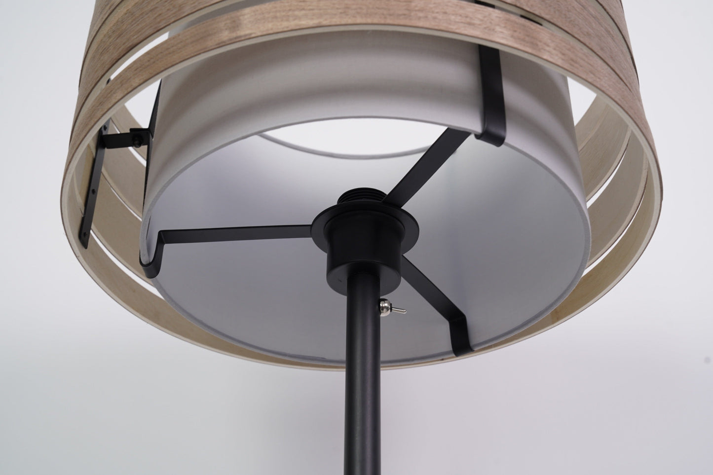 Floor Lamp Stand (Universal E27) 157x35 cm -Metal-Black "Beam"