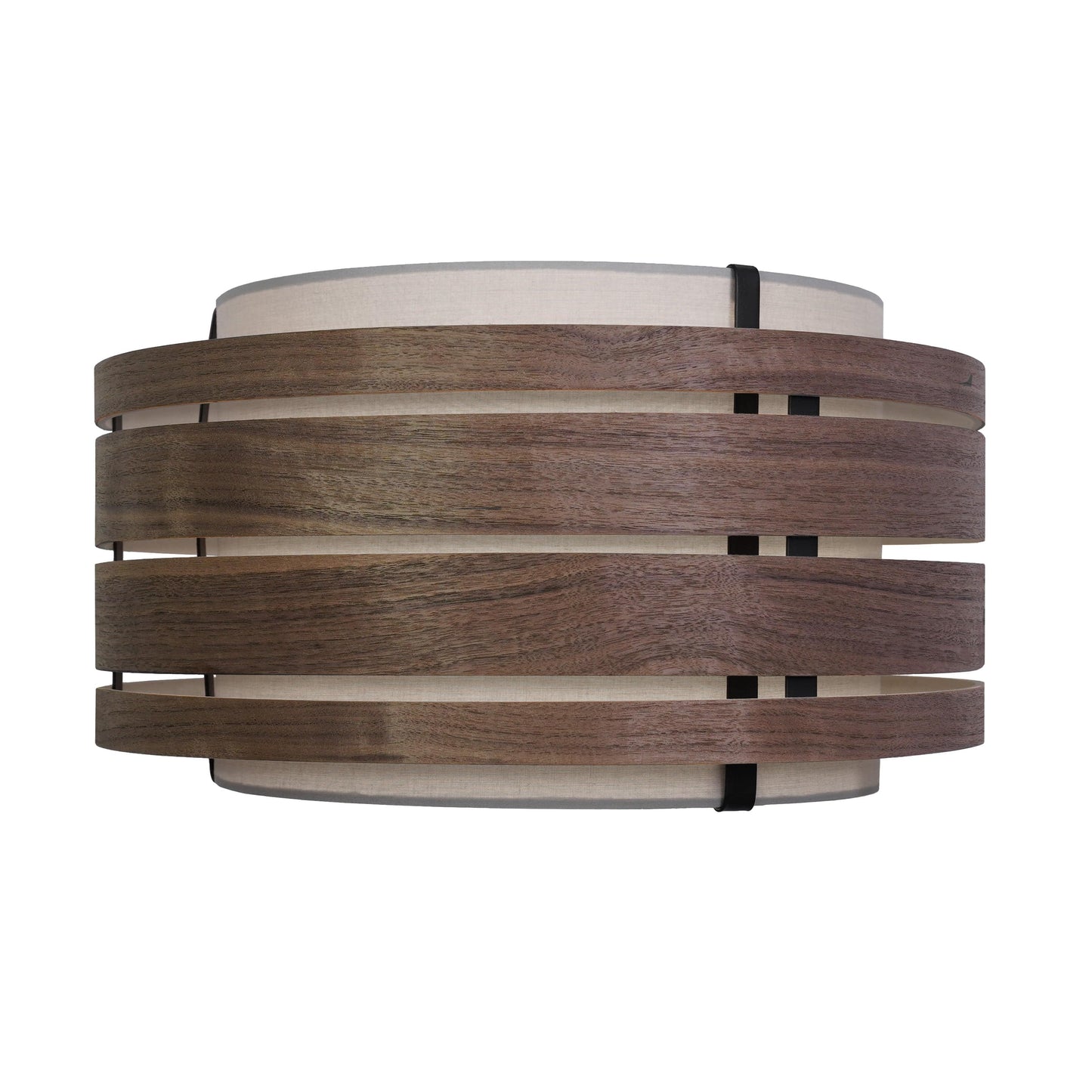 Lamp Shade - Wood (dark walnut veneer)-Fabric - 40 cm - "Beam"