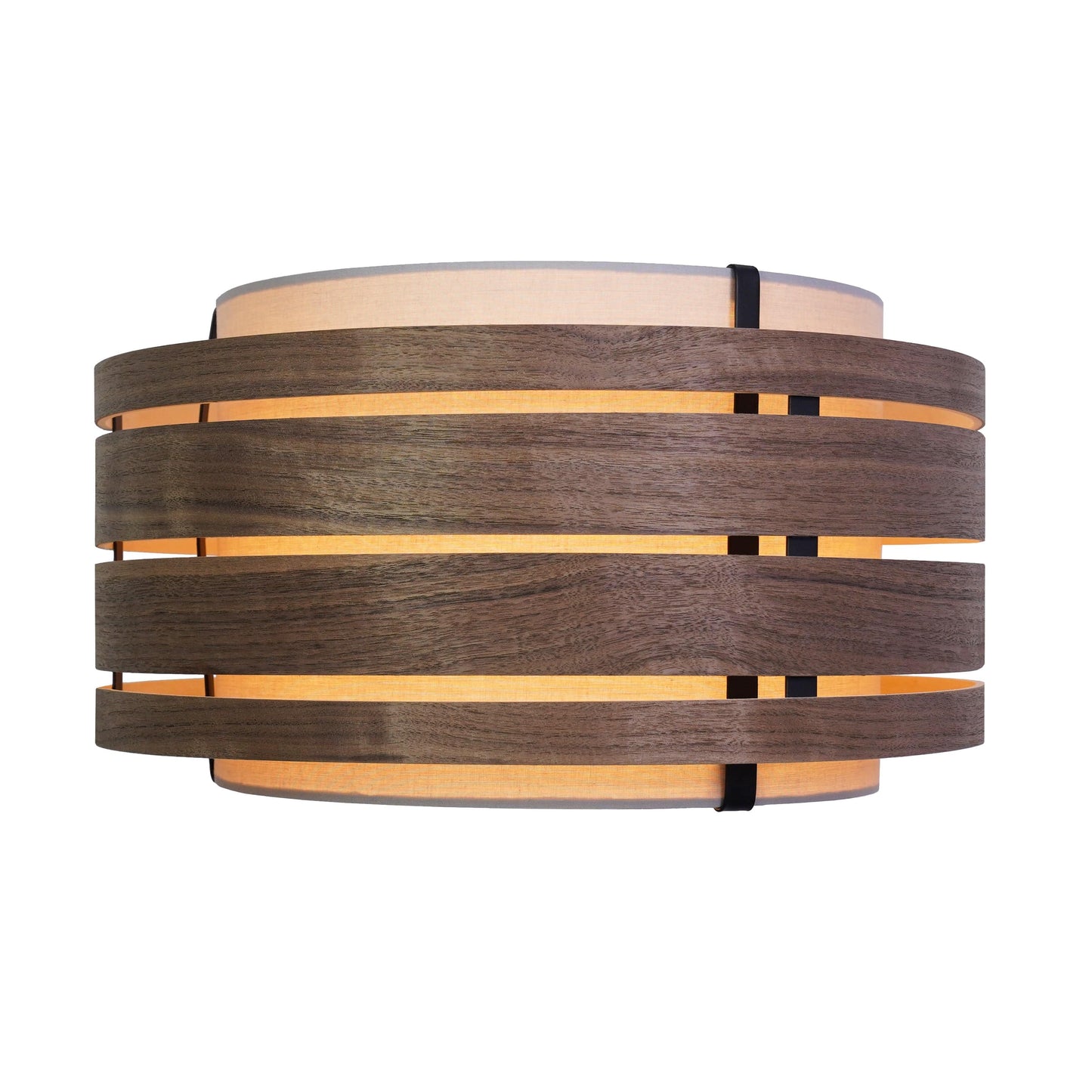 Lamp Shade - Wood (dark walnut veneer)-Fabric - 40 cm - "Beam"