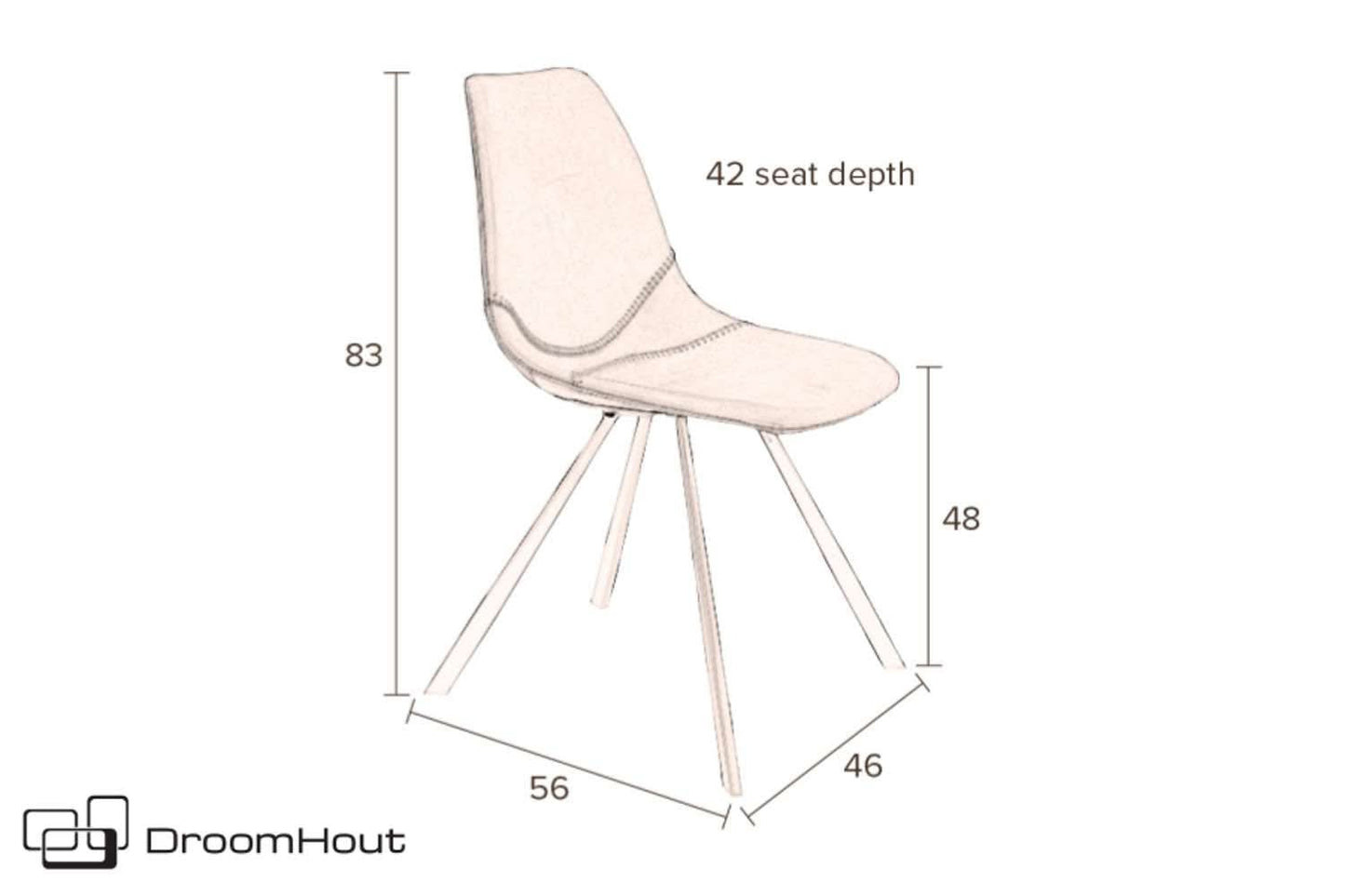 Stoel Dutchbone Franky Chair LL (set van 2)