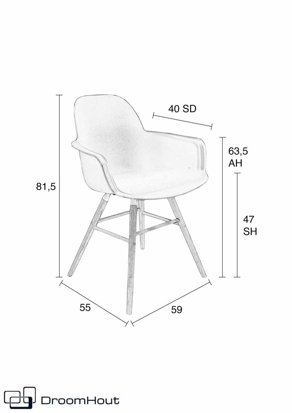 Stoel Albert Kuip armchair Zuiver - showroommodel - set van 2