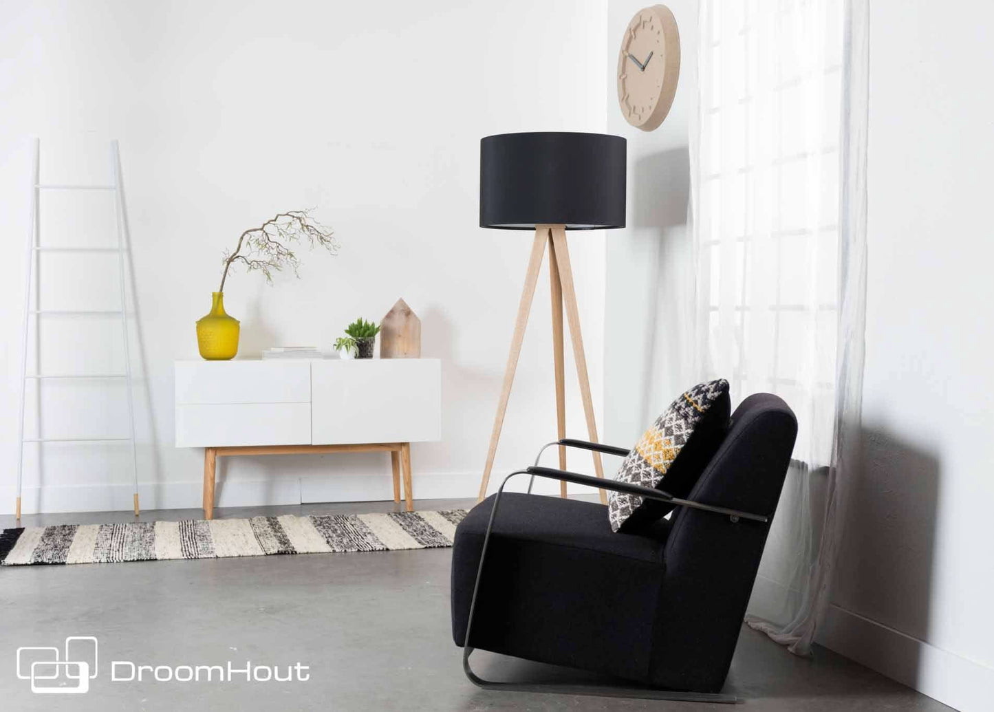 Vloerlamp Zuiver Tripod Wood - showroommodel
