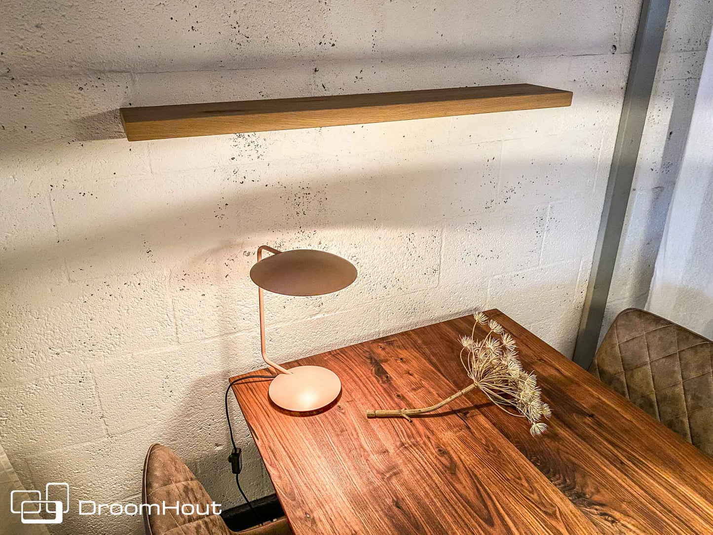 Houten wandplank  (rechte rand, rechte hoek)