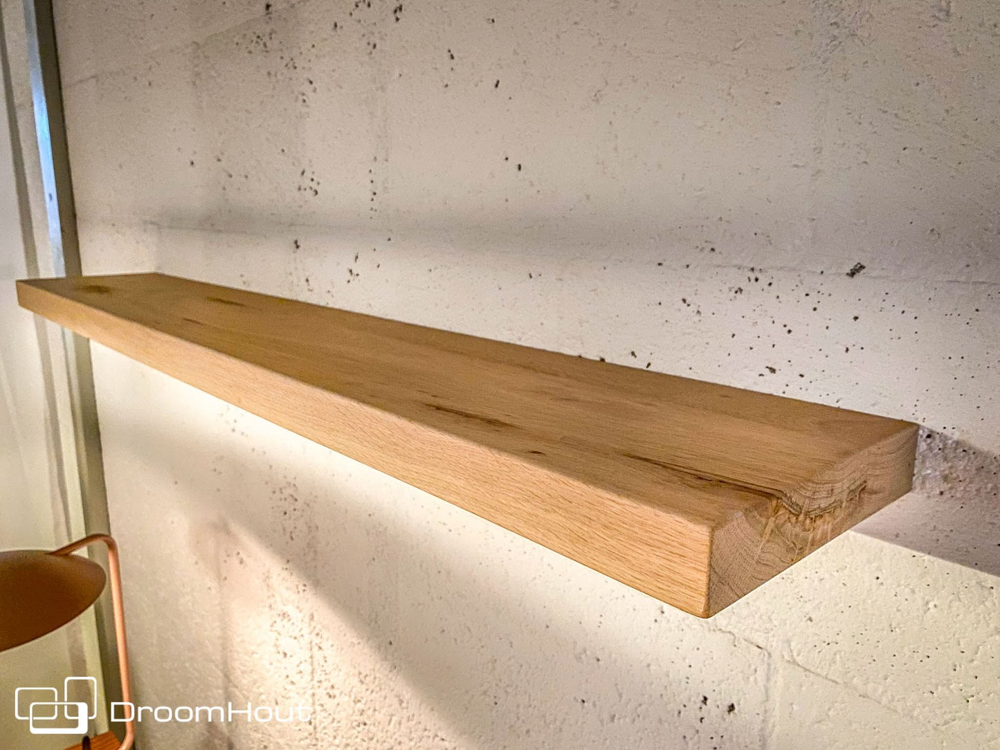 Houten wandplank  (rechte rand, rechte hoek)