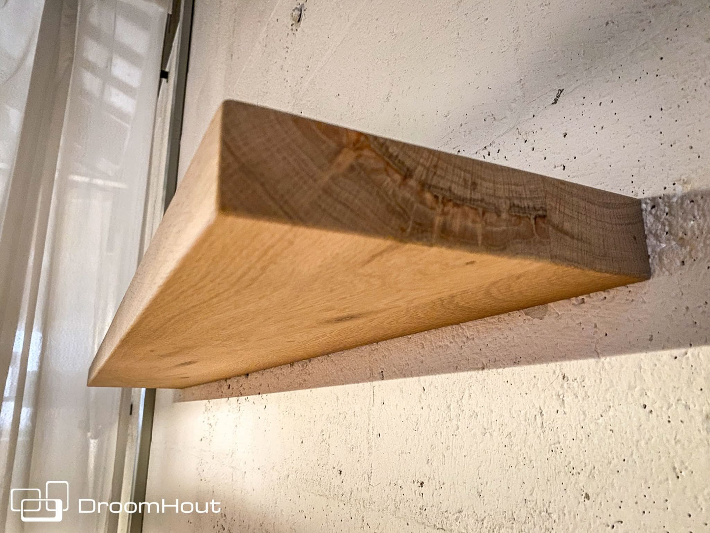 Houten wandplank  (rechte rand, rechte hoek)