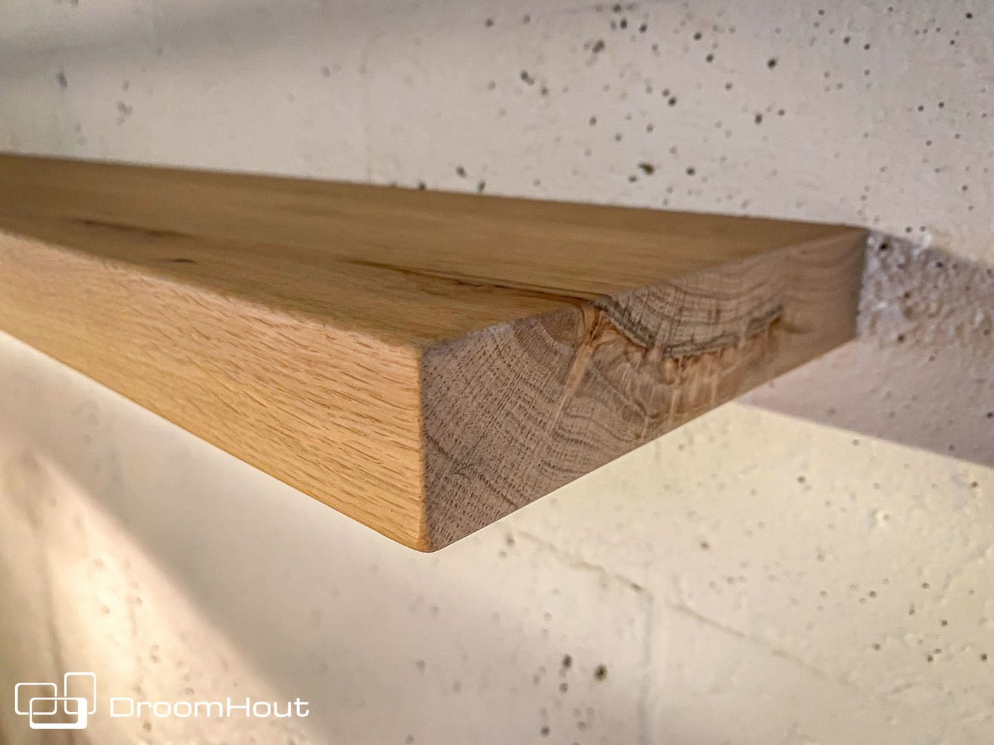 Houten wandplank  (rechte rand, rechte hoek)