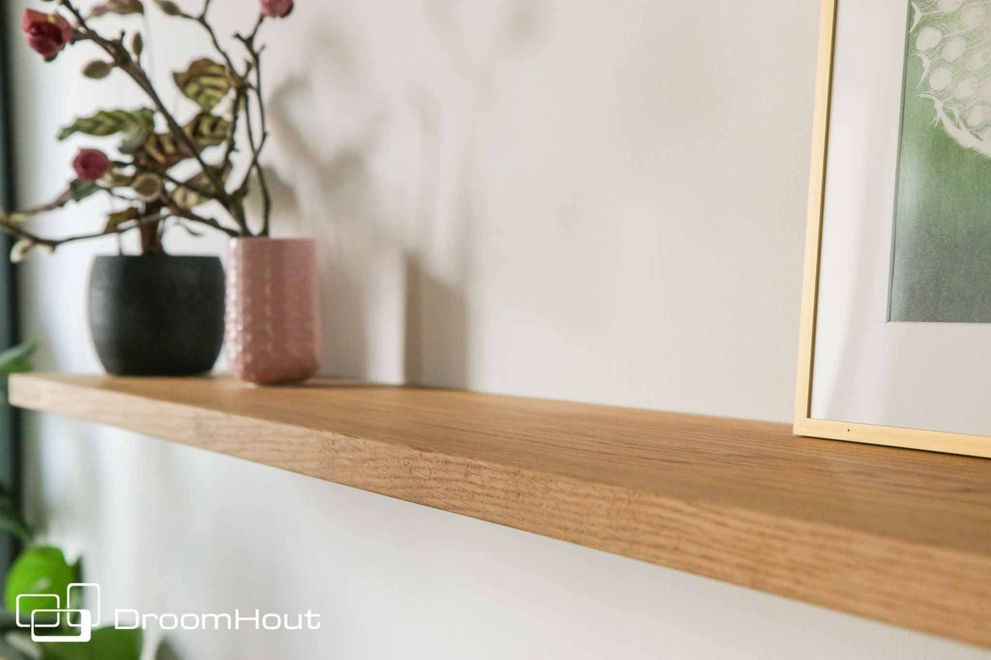 Houten wandplank  (rechte rand, rechte hoek)