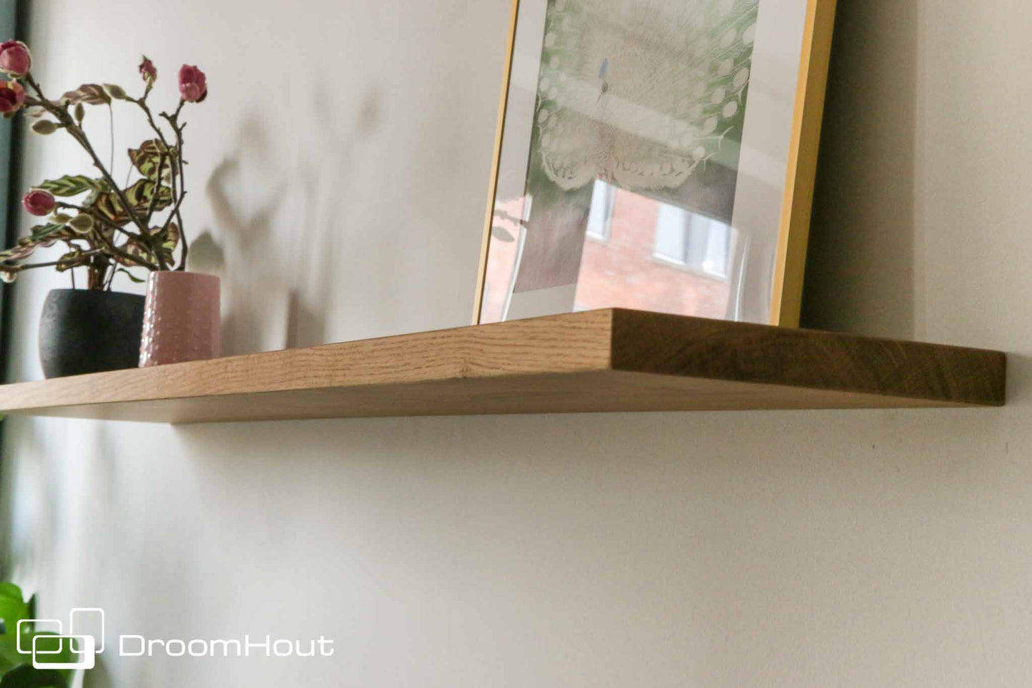 Houten wandplank  (rechte rand, rechte hoek)