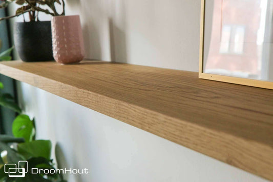 Houten wandplank  (rechte rand, rechte hoek)