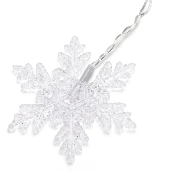 Lichtstring ijspegel sneeuwvlok 6 x 0.7 meter warmwit (3+3x0.7m ) - 12 LED slingers | sproeidicht IP44 - koppelbaar (max 5) | 230VAC - 24V | met afstandsbediening