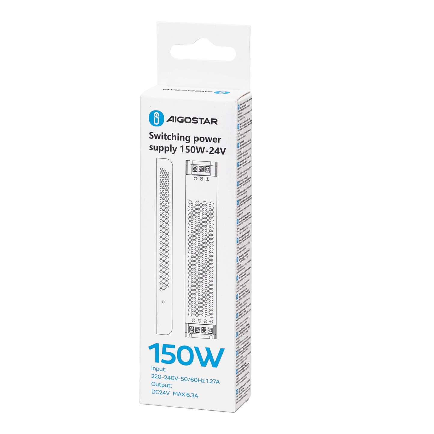 LED driver/voeding 24 Volt DC 150 Watt | plat/slank/dun 160 x 50 x 25mm | IP20 - binnenshuis