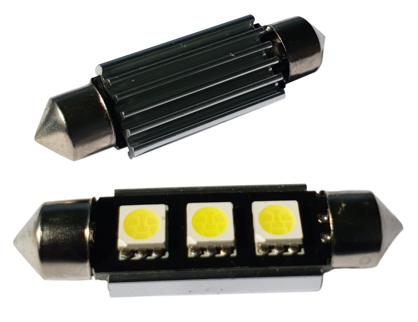 C5W 42mm autolamp 2 stuks | LED festoon | 3-SMD daglichtwit 6500K - heatsink | CAN-BUS 12 Volt DC