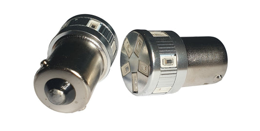 BA15S - 1156 - autolamp set | 2x  11-SMD LED oranje/amber | 12-24V DC