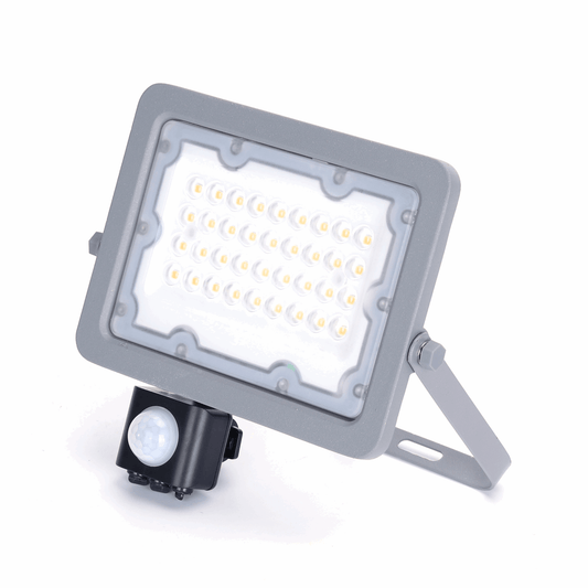 Buitenlamp grijs 4000K | LED 30W=270W halogeen schijnwerper | IR sensor | waterdicht IP65