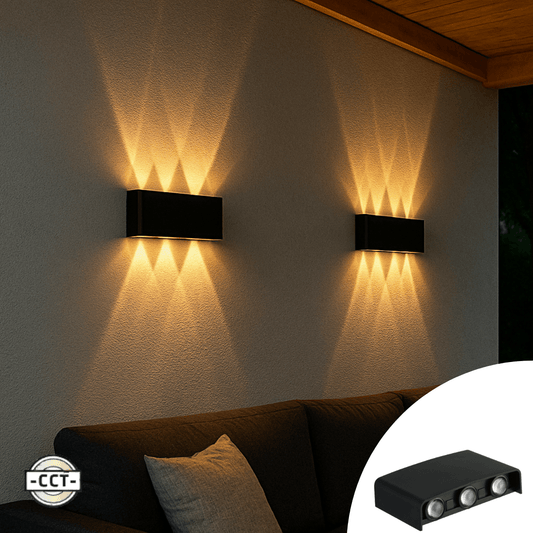 Buitenlamp met Lichtbron - Wandarmatuur - 450lm 2000K/2700K/4000K - Zwart - IP65