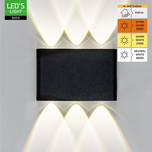 Buitenlamp met Lichtbron - Wandarmatuur - 450lm 2000K/2700K/4000K - Zwart - IP65