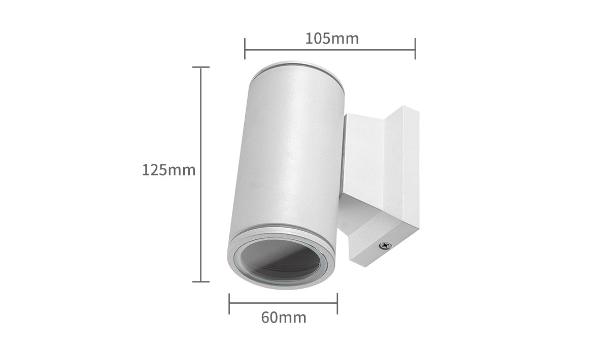 Buitenlamp rond wit | enkele GU10 lampvoet voor één spot | waterdicht IP65