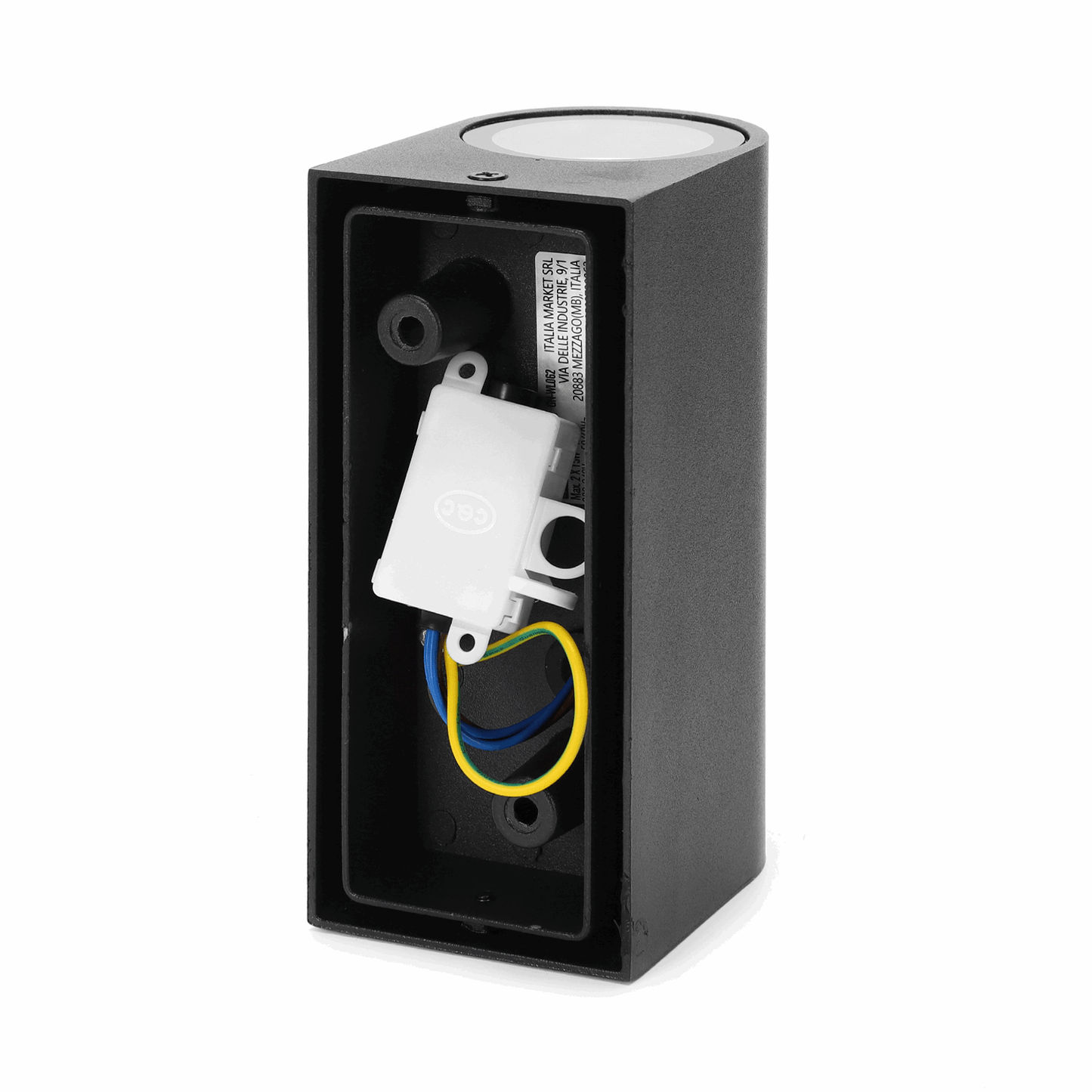 Buitenlamp rond zwart | dubbele GU10 lampvoet voor twee spots | waterdicht IP54