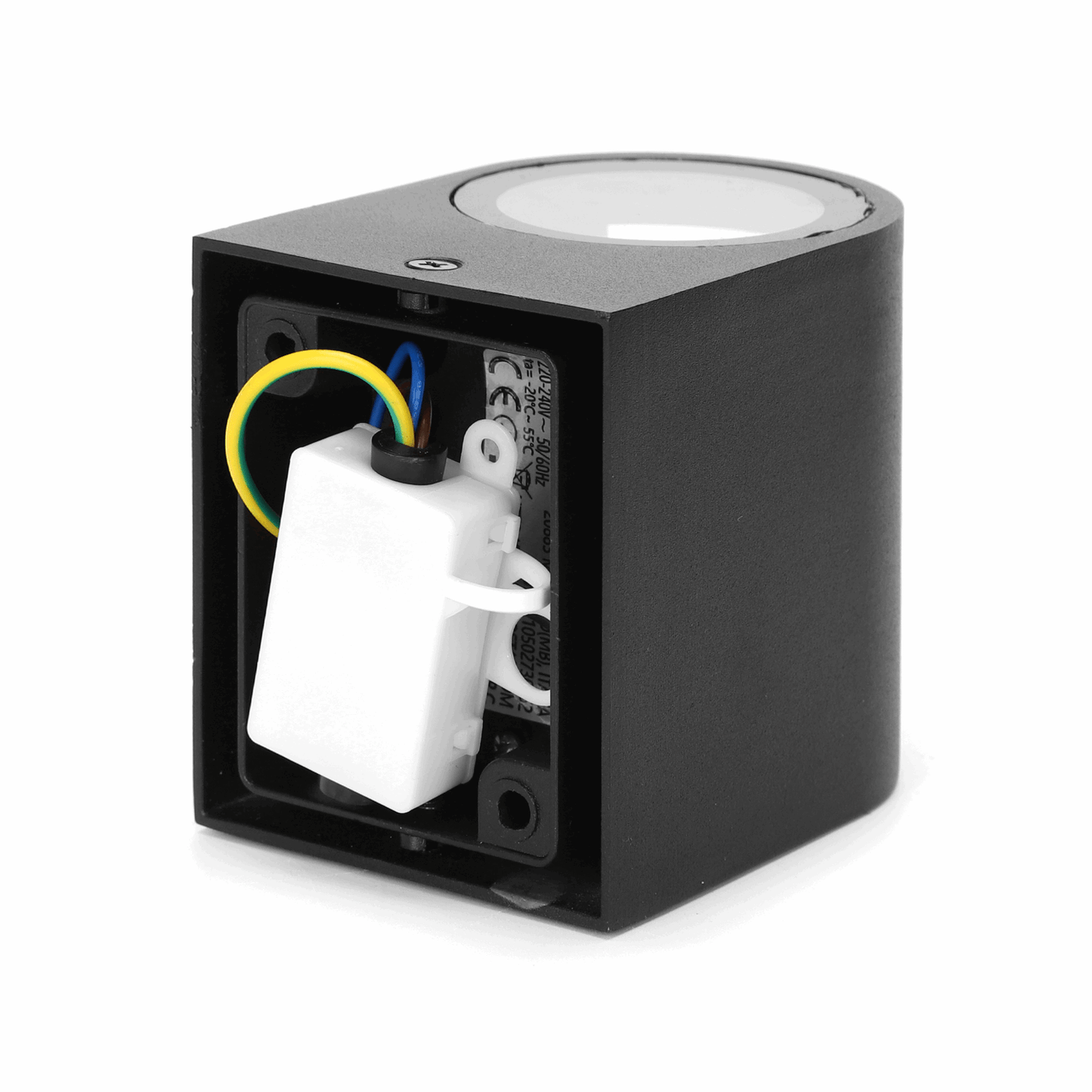 Buitenlamp rond zwart | enkele GU10 lampvoet voor één spot | waterdicht IP54