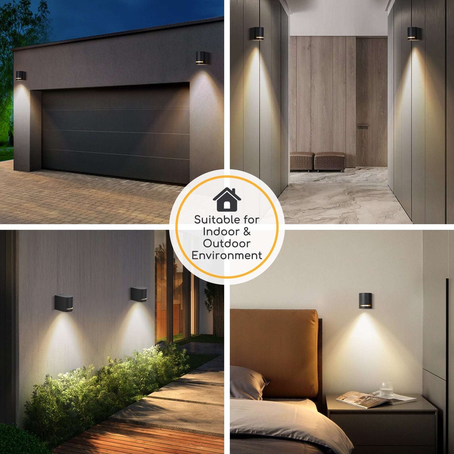 Buitenlamp rond zwart | enkele GU10 lampvoet voor één spot | waterdicht IP54