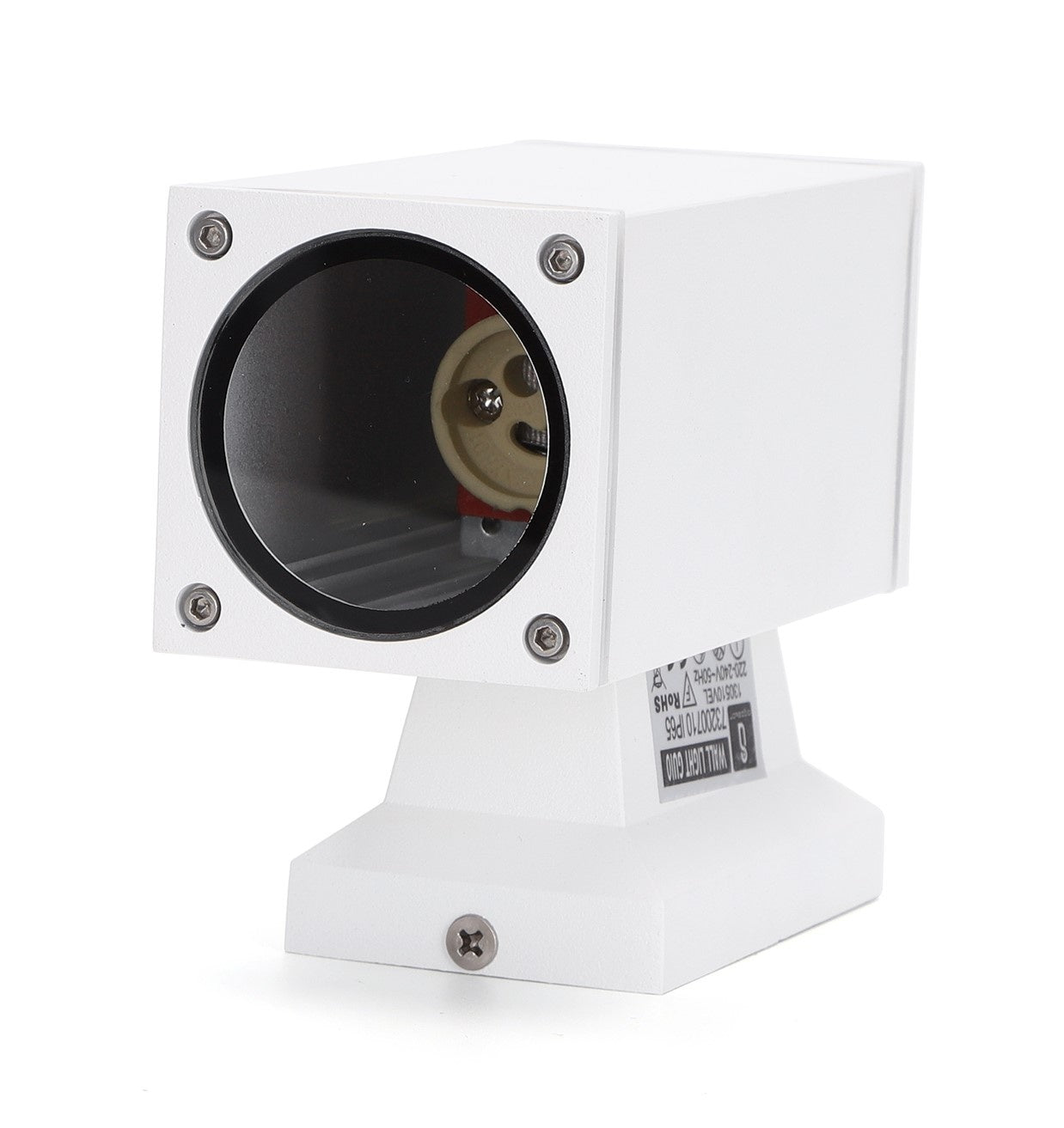 Buitenlamp vierkant wit | enkele GU10 lampvoet voor één spot | waterdicht IP65