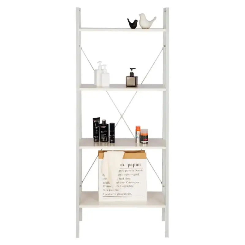 BukkitBow - 4-Lagen Ladder Boekenplank / Kast - Voor Woonkamer Slaapkamer Keuken Eetkamer Opslag - 60x35x148cm