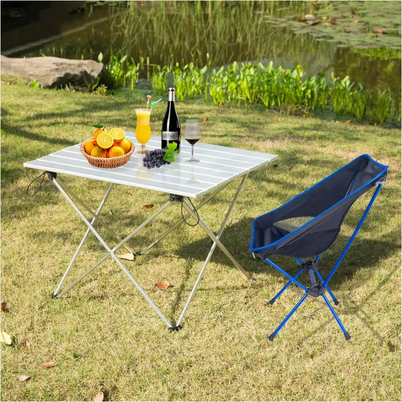 BukkitBow - Aluminium Campingtafel - Opvouwbaar - Antislip Pootjes - Compact Formaat - Inclusief Draagtas