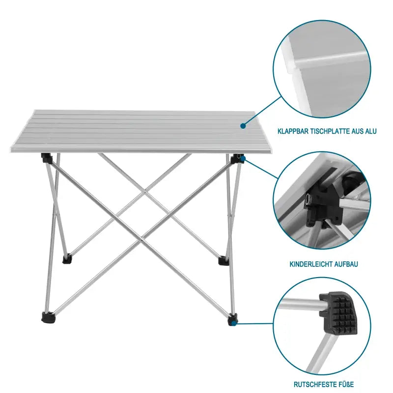 BukkitBow - Aluminium Campingtafel - Opvouwbaar - Antislip Pootjes - Compact Formaat - Inclusief Draagtas