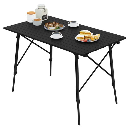 BukkitBow - Aluminium Opvouwbare Campingtafel - Lichtgewicht en In Hoogte Verstelbaar 120X68,5CM - Hoogte: 59-78,5CM