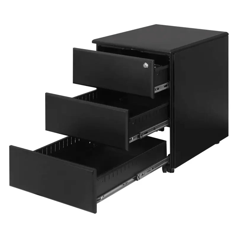 BukkitBow - Archiefkast met Slot - Opbergruimte met 3 Lades - Met Vergrendelingsmechanisme en Volledig Draaibare Zwenkwielen - (52.4X39X54CM)