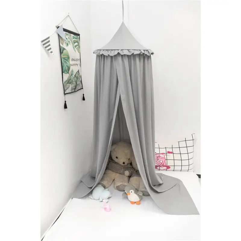 BukkitBow - Baby / Kinder Klamboe - Grijs/Roze/Wit - 230 cm Hoogte - 60 cm Diameter - 85g/m² Stofgewicht