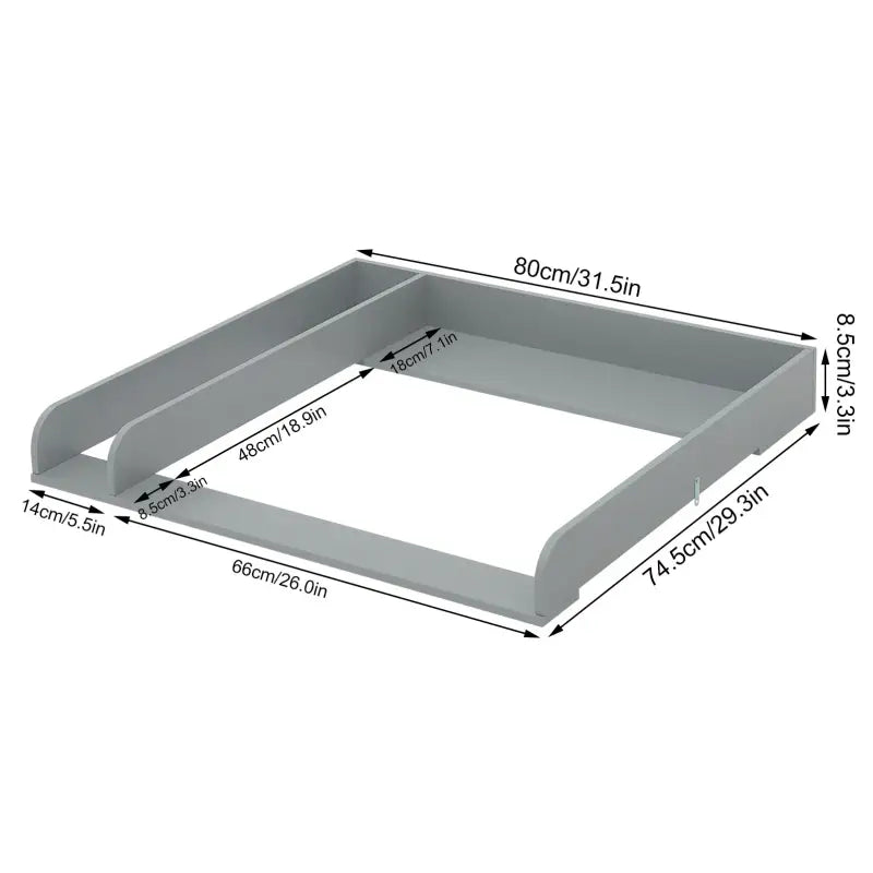 BukkitBow - Baby Verschoontafel - Los Opzetstuk voor Commode - Grijs of Wit - 80x74.5x8.5cm